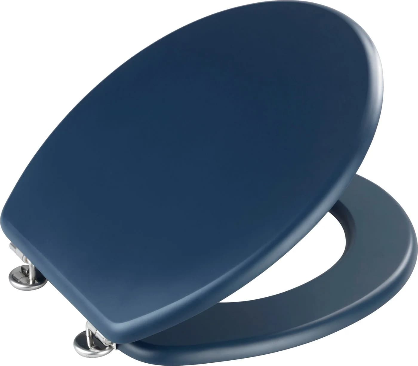 WENKO WC-Sitz Prima Dunkelblau Matt MDF Edelstahl