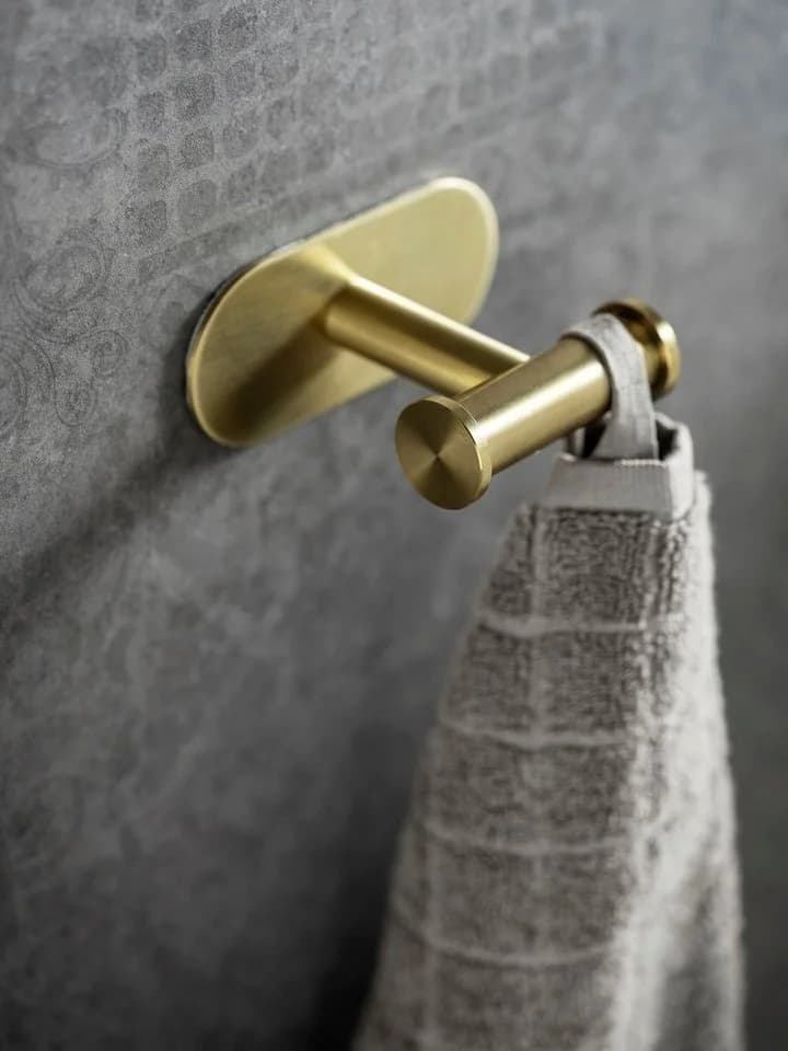 WENKO Wandhaken Turbo-Loc® Duo Gold Matt Edelstahl