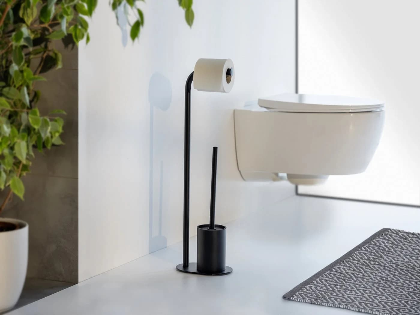 WENKO Levante WC-Garnitur Schwarz Metall