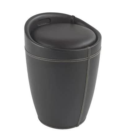 WENKO Wäschesammler Candy in Lederoptik 20 l Braun