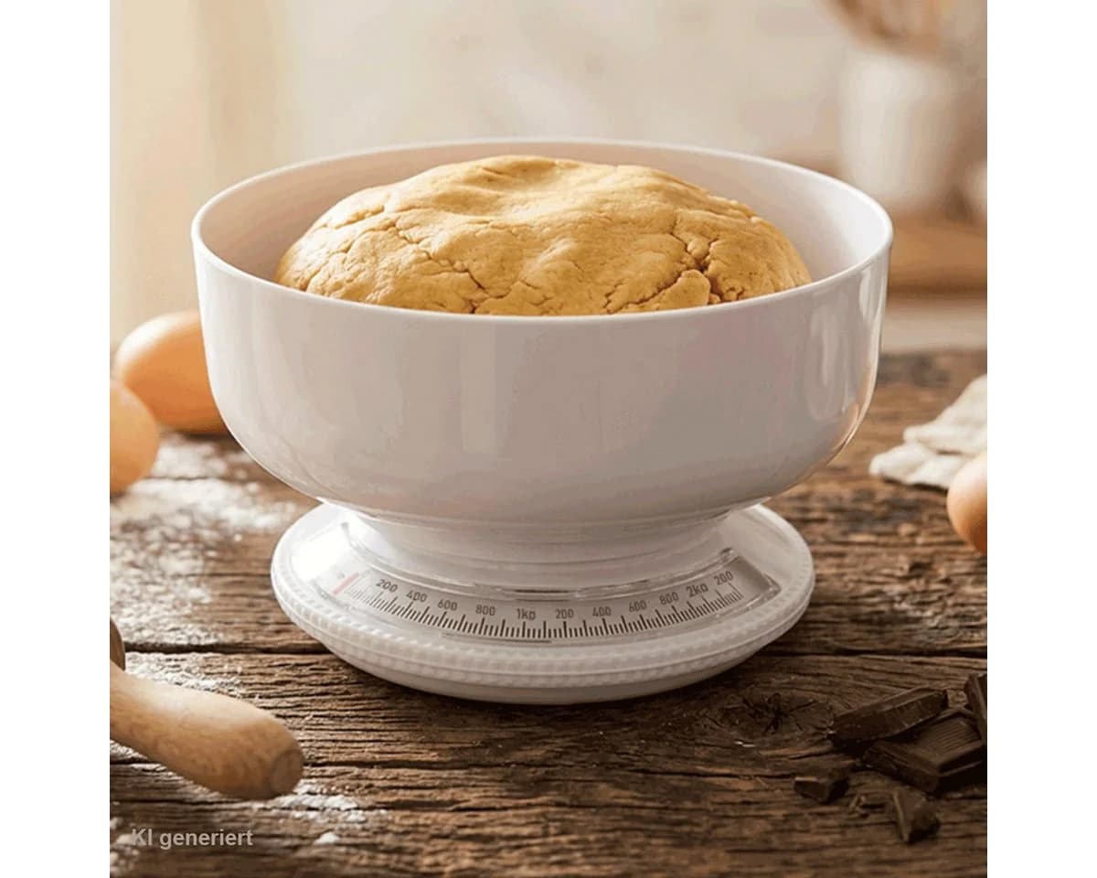 EUROHOME Küchenwaage 2kg Zuwiegewaage Weiss