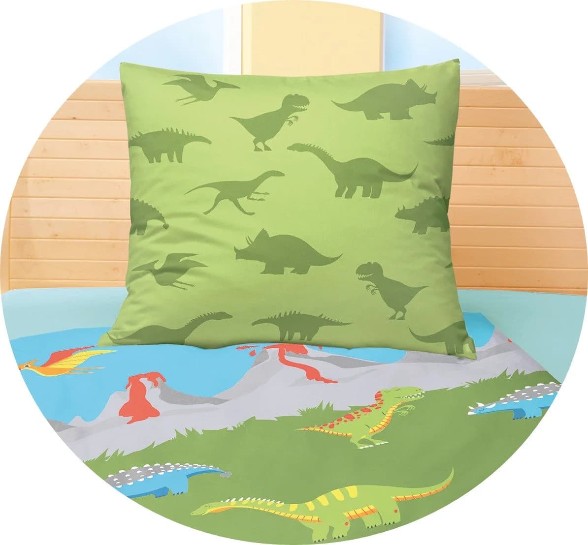 JACK Kinderbettwäsche Dinosaurier Grün 135x200 cm