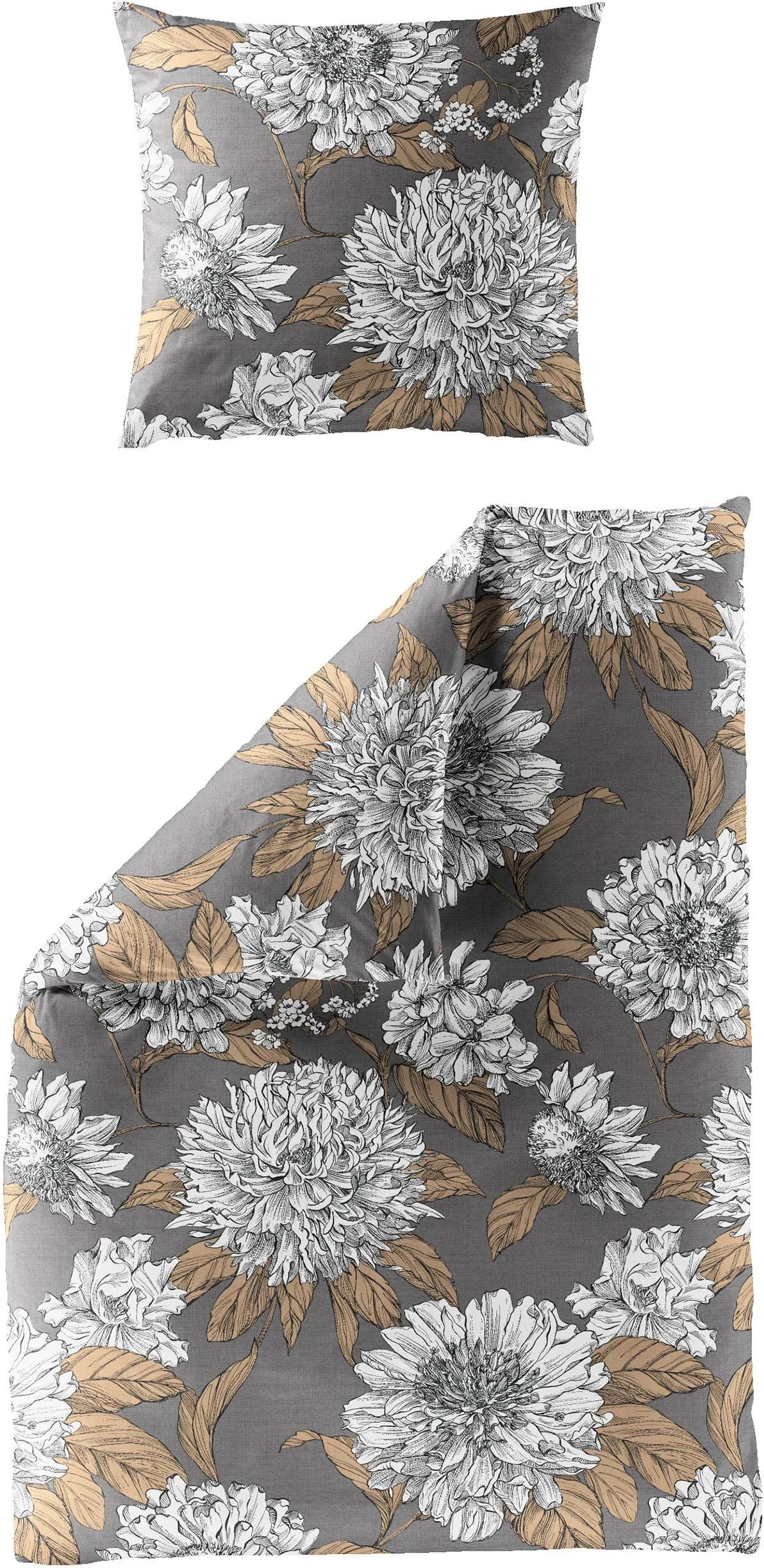 BIERBAUM Bettwäsche 4059 Safran Floral Mako-Satin
