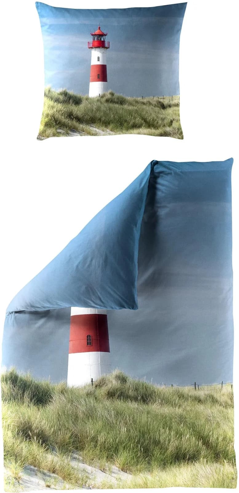 Bettwäsche Mako-Satin Blau 100% Baumwolle