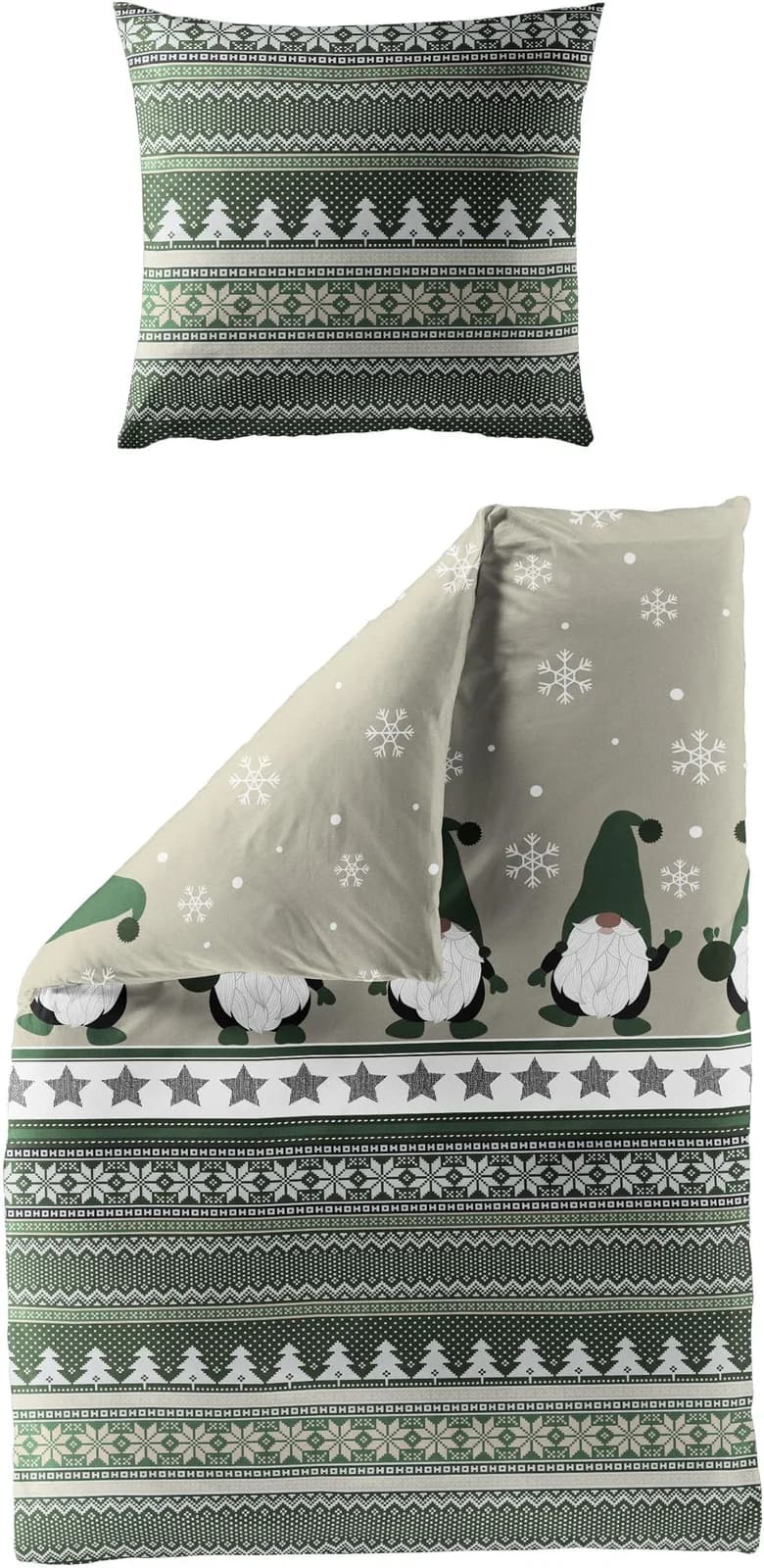 Bettwäsche BIERBAUM 4051 Grün 100% Baumwolle Mako-Satin
