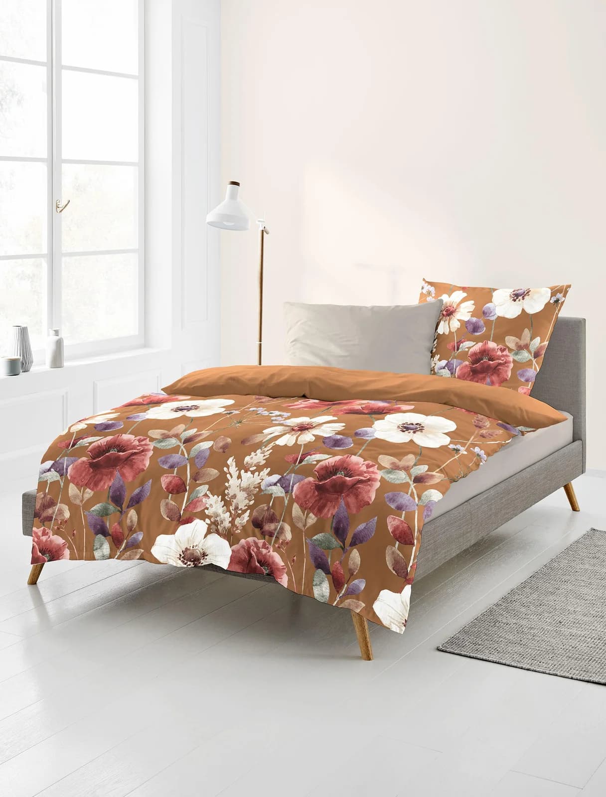BIERBAUM Biber Bettwäsche 4188 Floral Braun