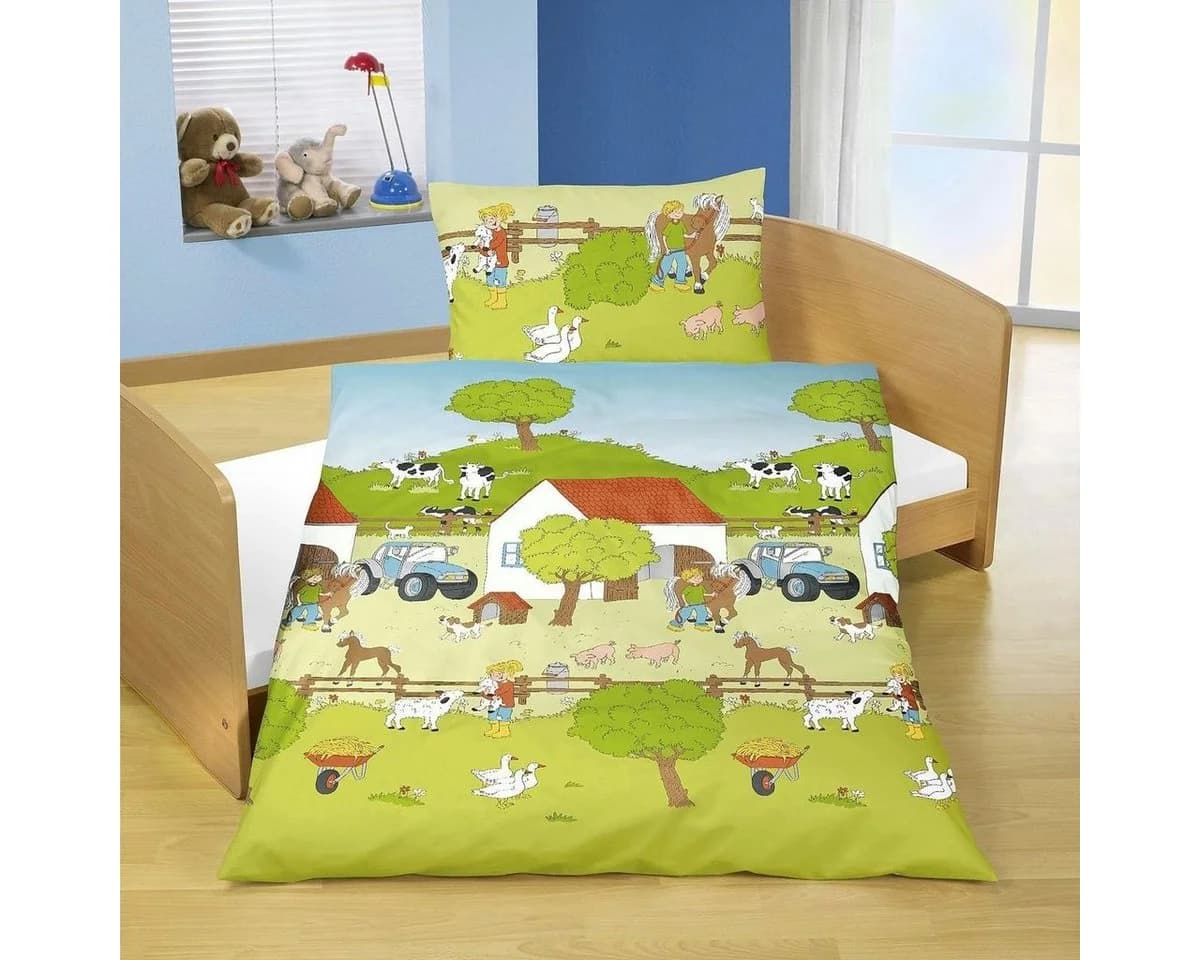 Kinderbettwäsche Bauernhof-Design