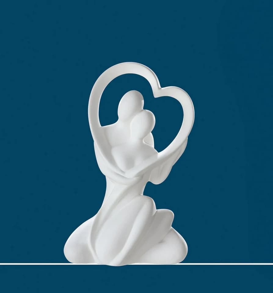 Gilde Dekoobjekt „Herzblick“ 30238 Keramik Creme