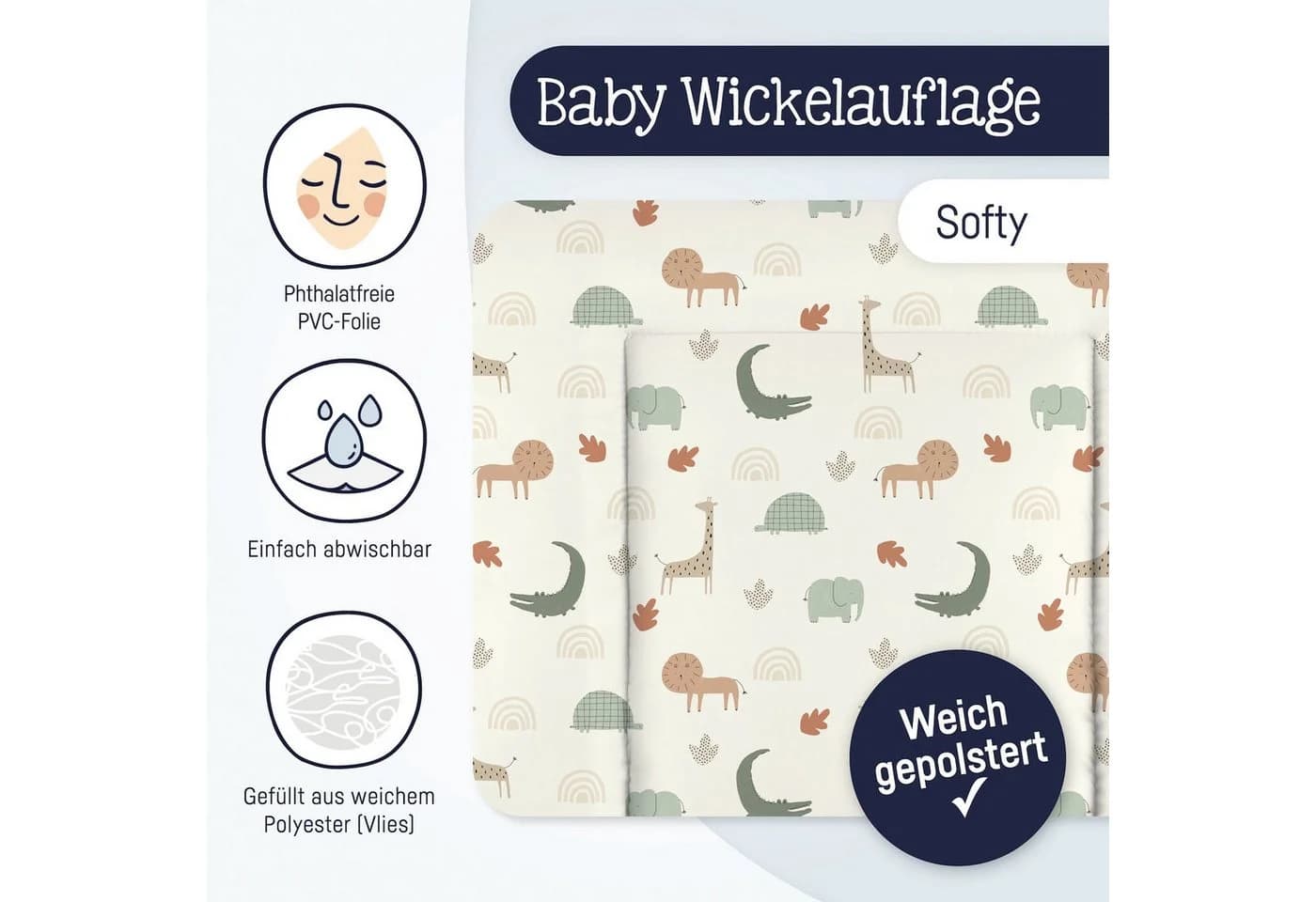 Julius Zöllner Wickelauflage Softy Phthalatfrei mit weichem Rand