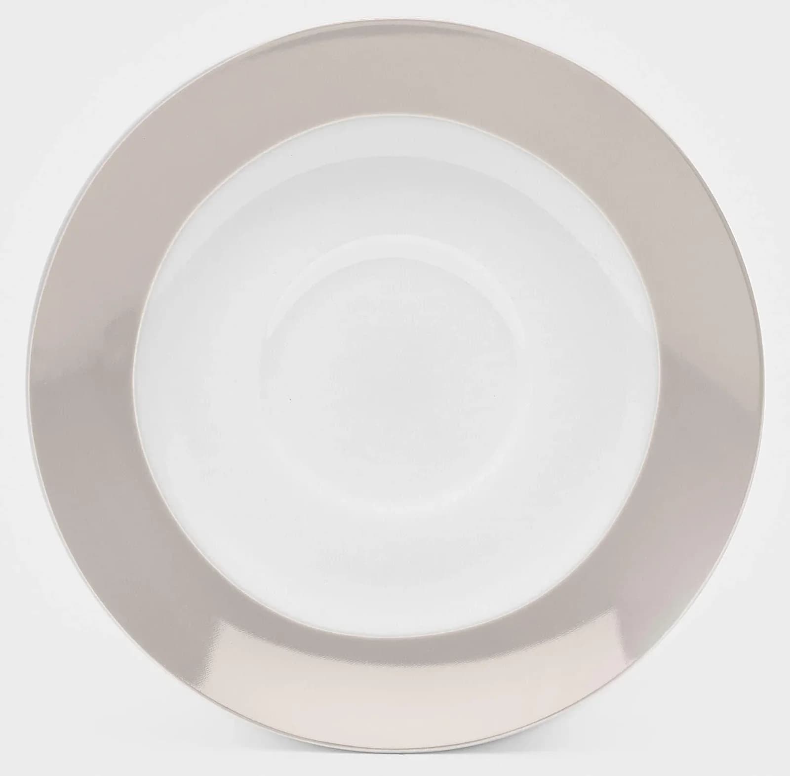 Van Well Untertasse Vario Weiß Grau Porzellan 6er Set