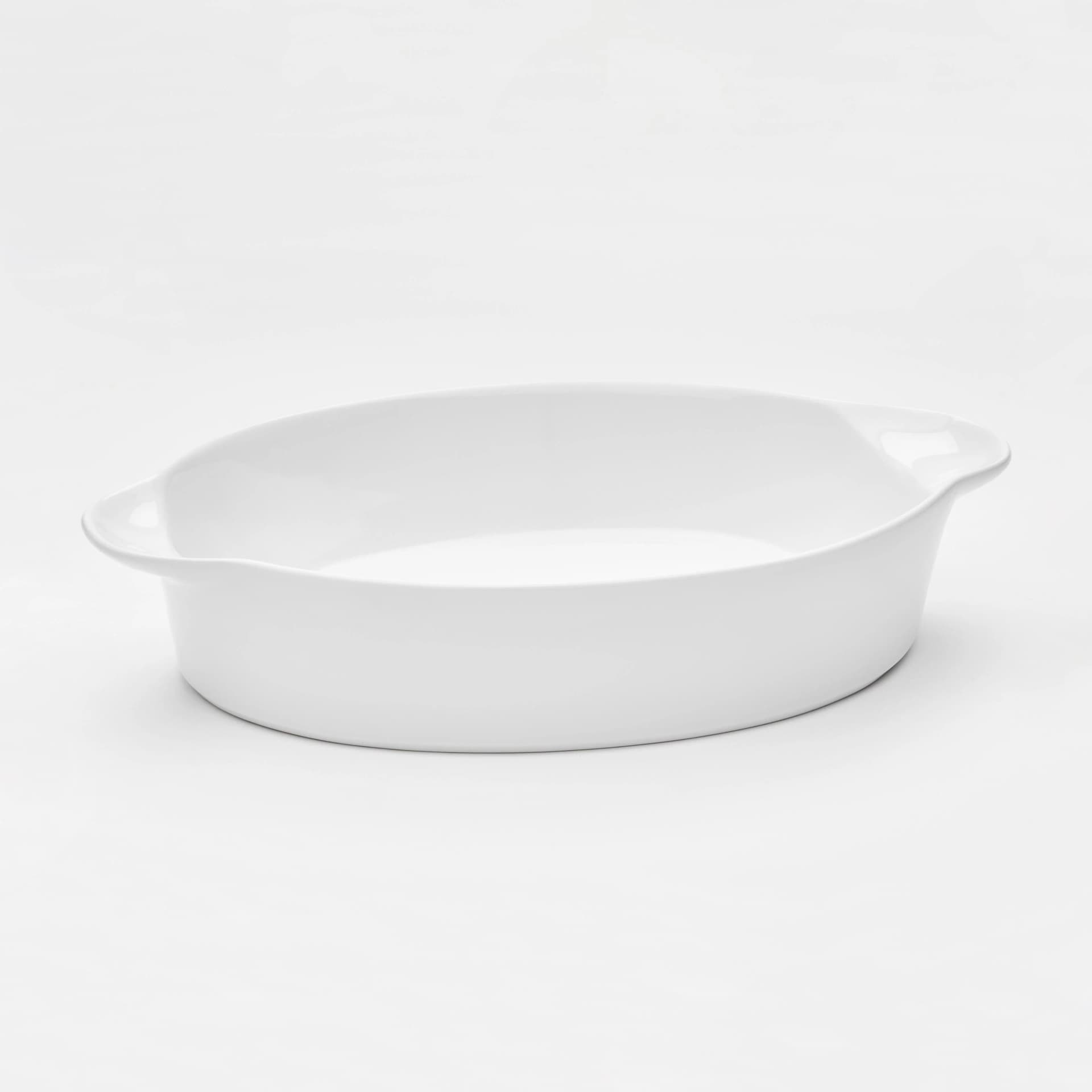 Van Well Backform oval 35 x 23 x 6,7 cm Porzellan weiß glänzend
