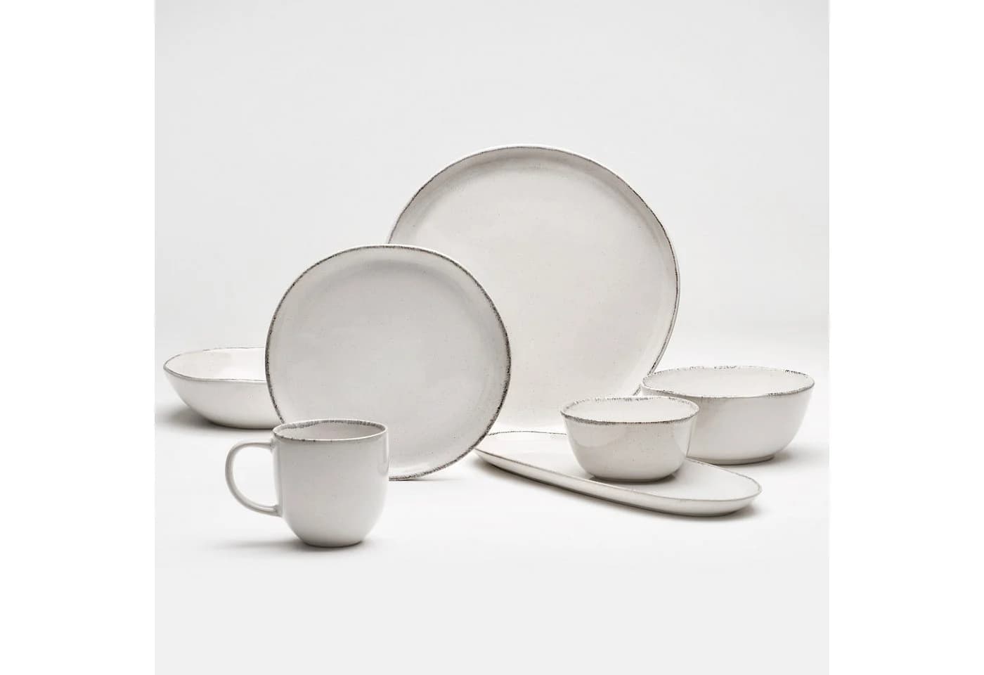 VAN WELL Dessertteller Urban 6-tlg. Beige Steinzeug