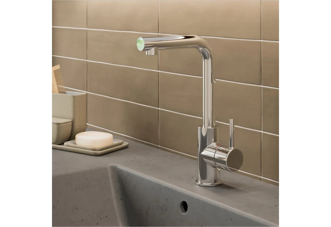 Lenz Waschtischarmatur HOKU in Chrom mit Easy Clean Pop-Up Ventil