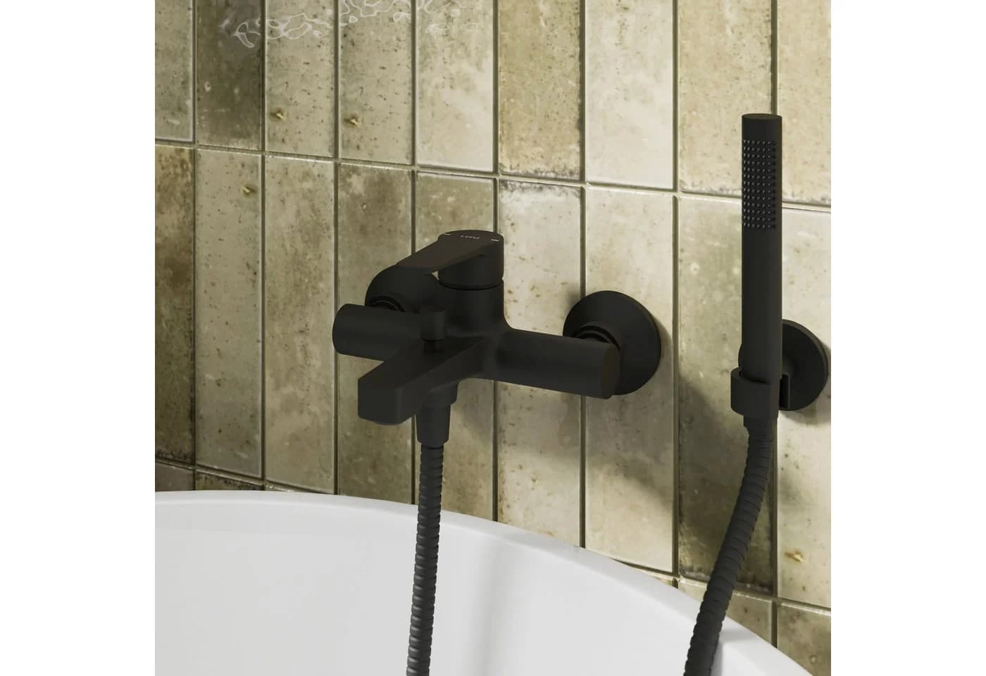 Lenz Wannenarmatur MOLA Schwarz mit Anti-Fingerabdruck-Beschichtung