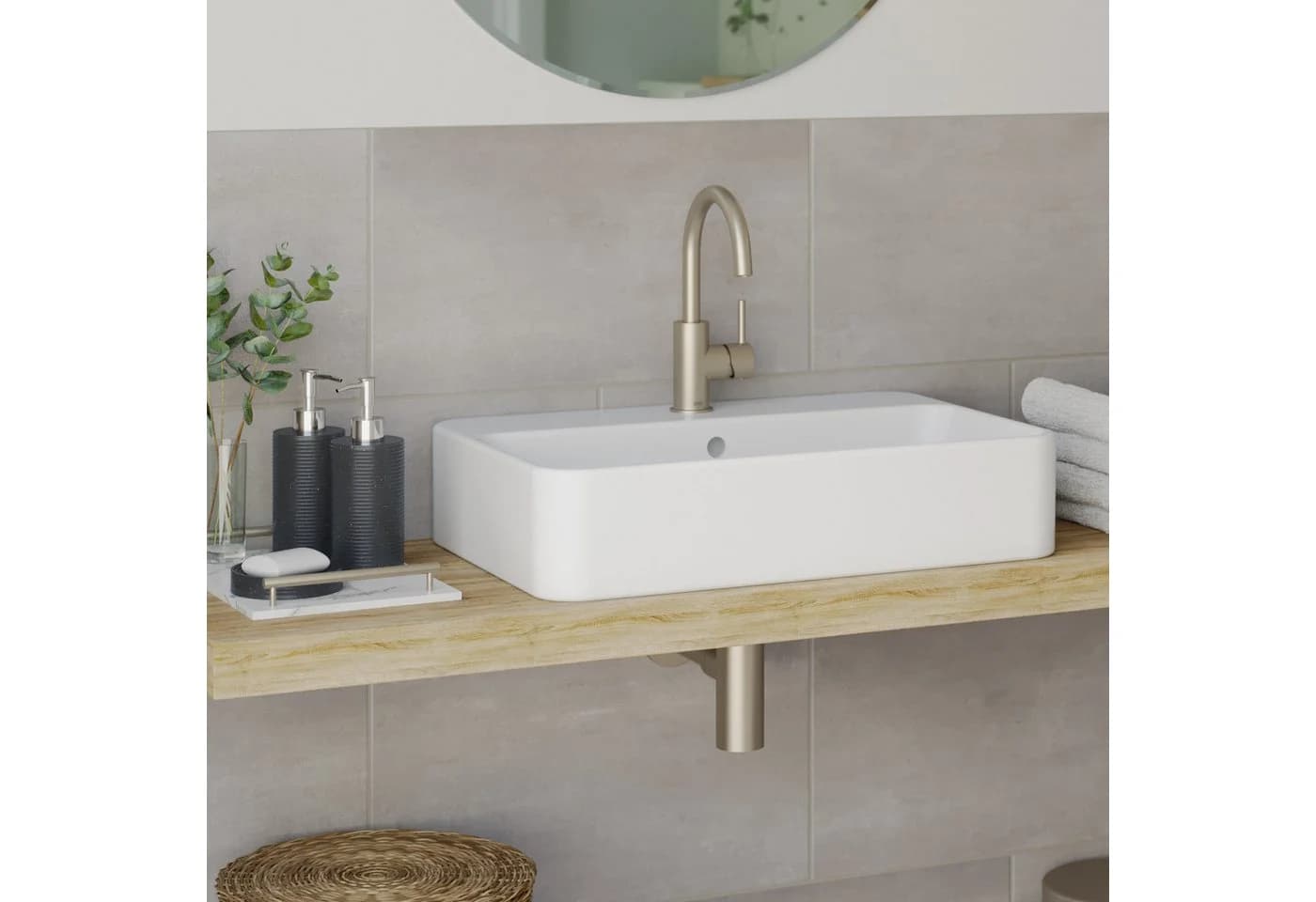 Lenz EasyClean Pop-Up-Ventil Edelstahl Waschbeckenstöpsel Grau