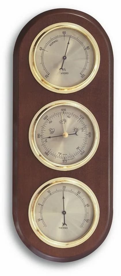 TFA Dostmann analoge Wetterstation aus Massivholz, Eiche
