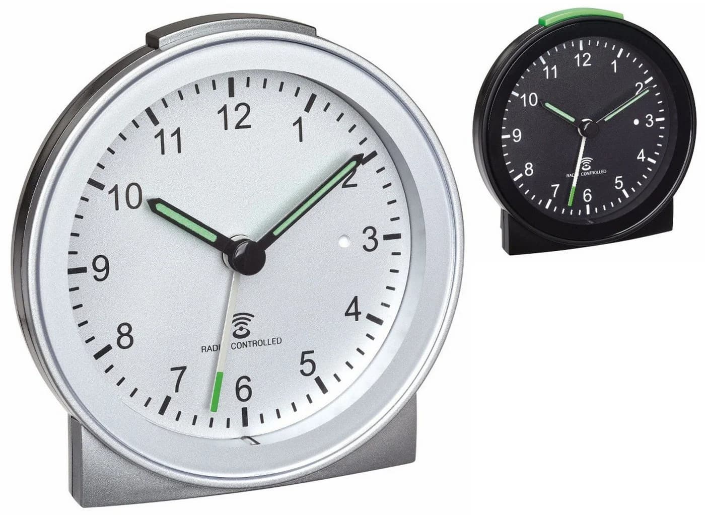 TFA Dostmann Funk-Wecker Silber DCF 77 Analog mit Snooze