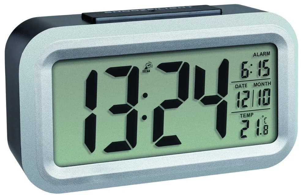 TFA Dostmann Funkwecker Lumio Plus Schwarz Silber mit Temperaturanzeige