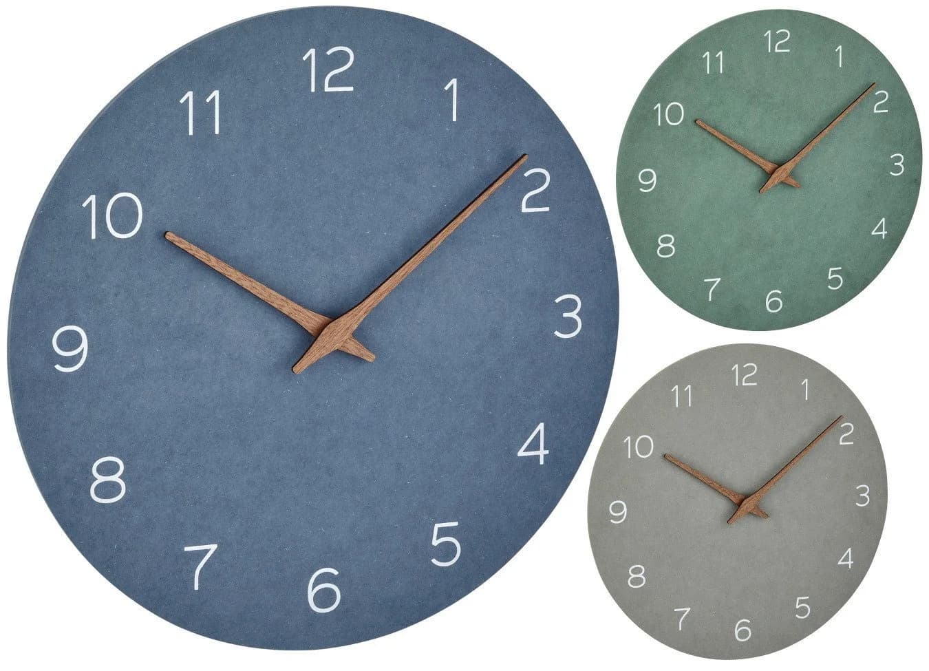 TFA Dostmann Wanduhr Analog Grau Walnuss-Holz Optike