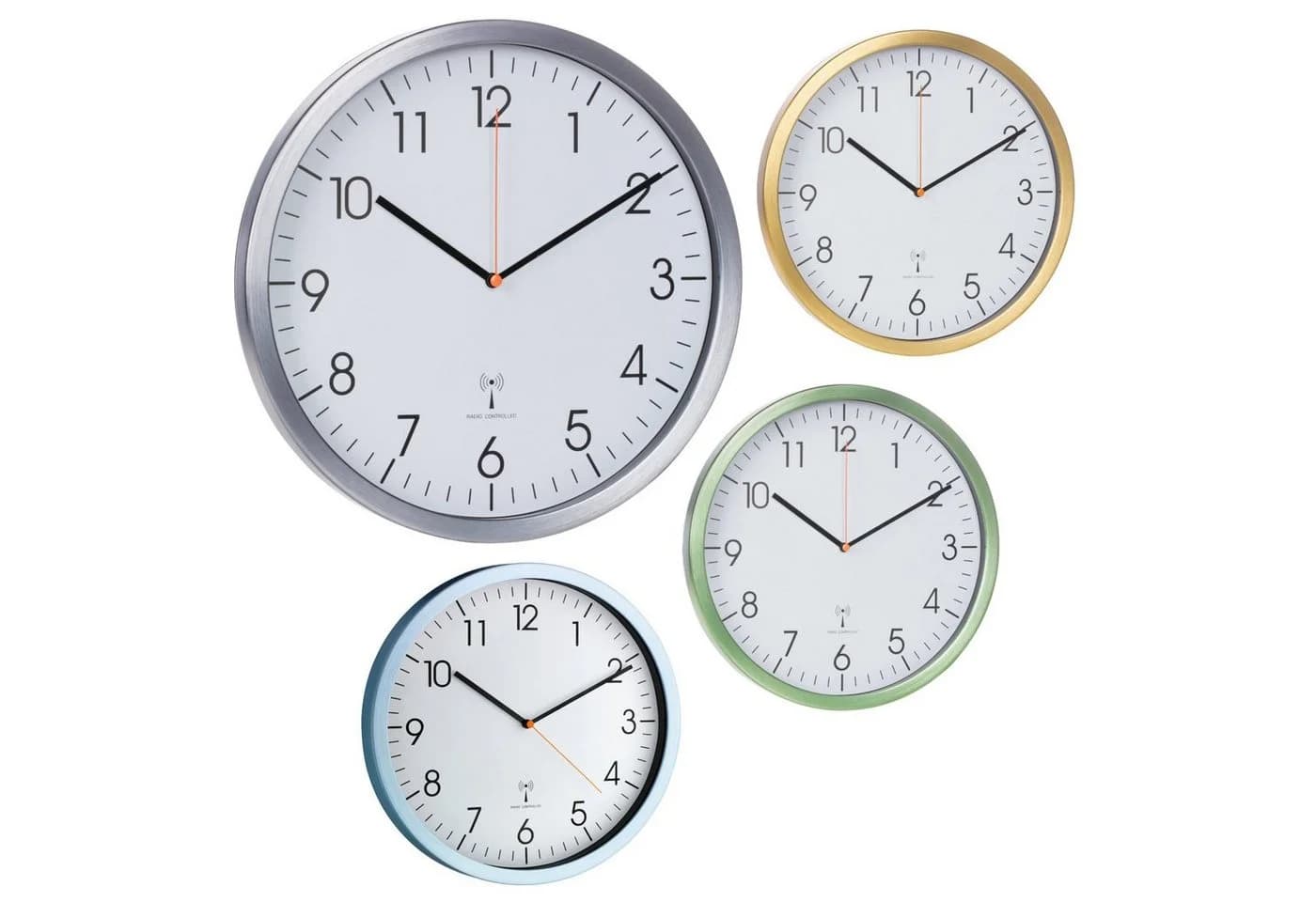 TFA Dostmann Funkwanduhr 60.3517 Modern Alurahmen Grün
