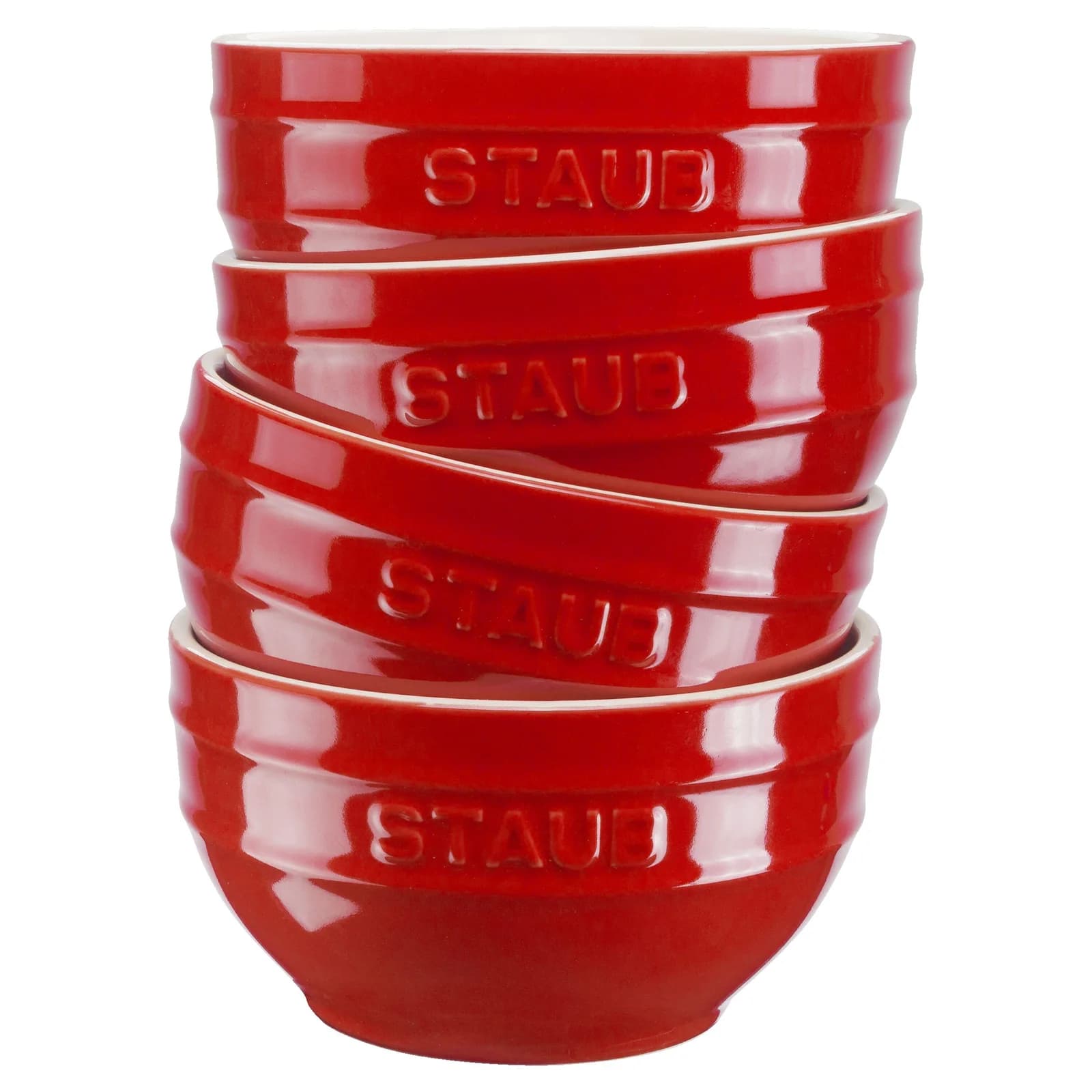 Staub Ceramique Schüssel Set 12 cm 4-tlg. Kirsch-Rot Keramik