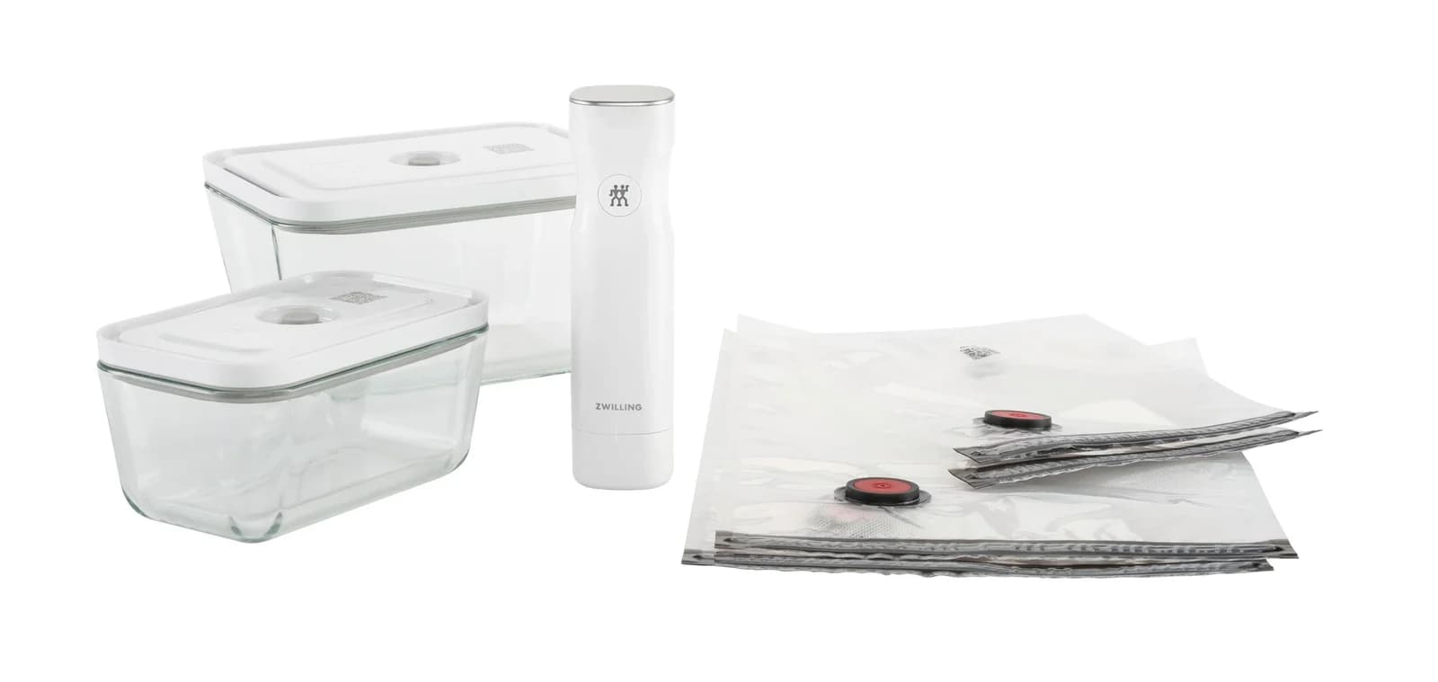 Zwilling Fresh & Save Vakuum Starter Set Weiß/Grau Glas/Kunststoff