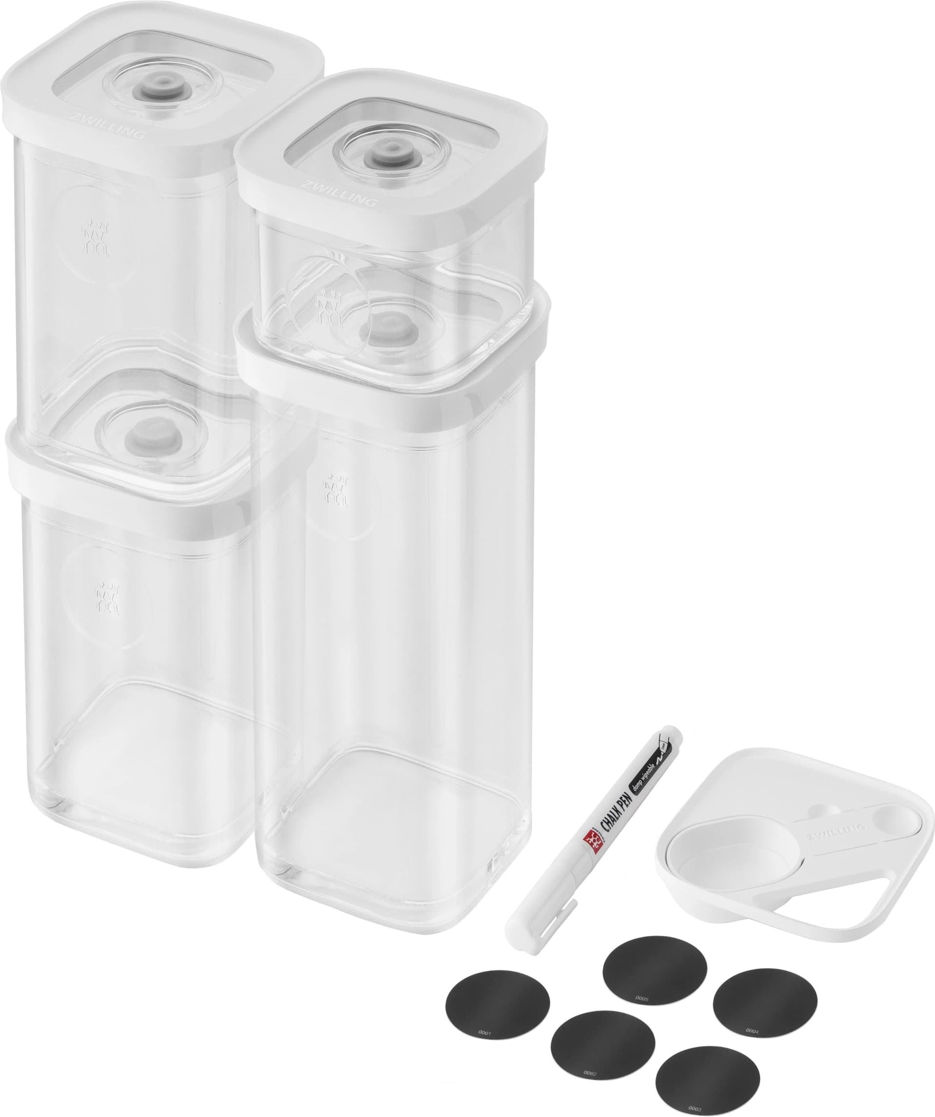 ZWILLING CUBE Vakuumbehälter weiß transparent modulare Aufbewahrungsboxen