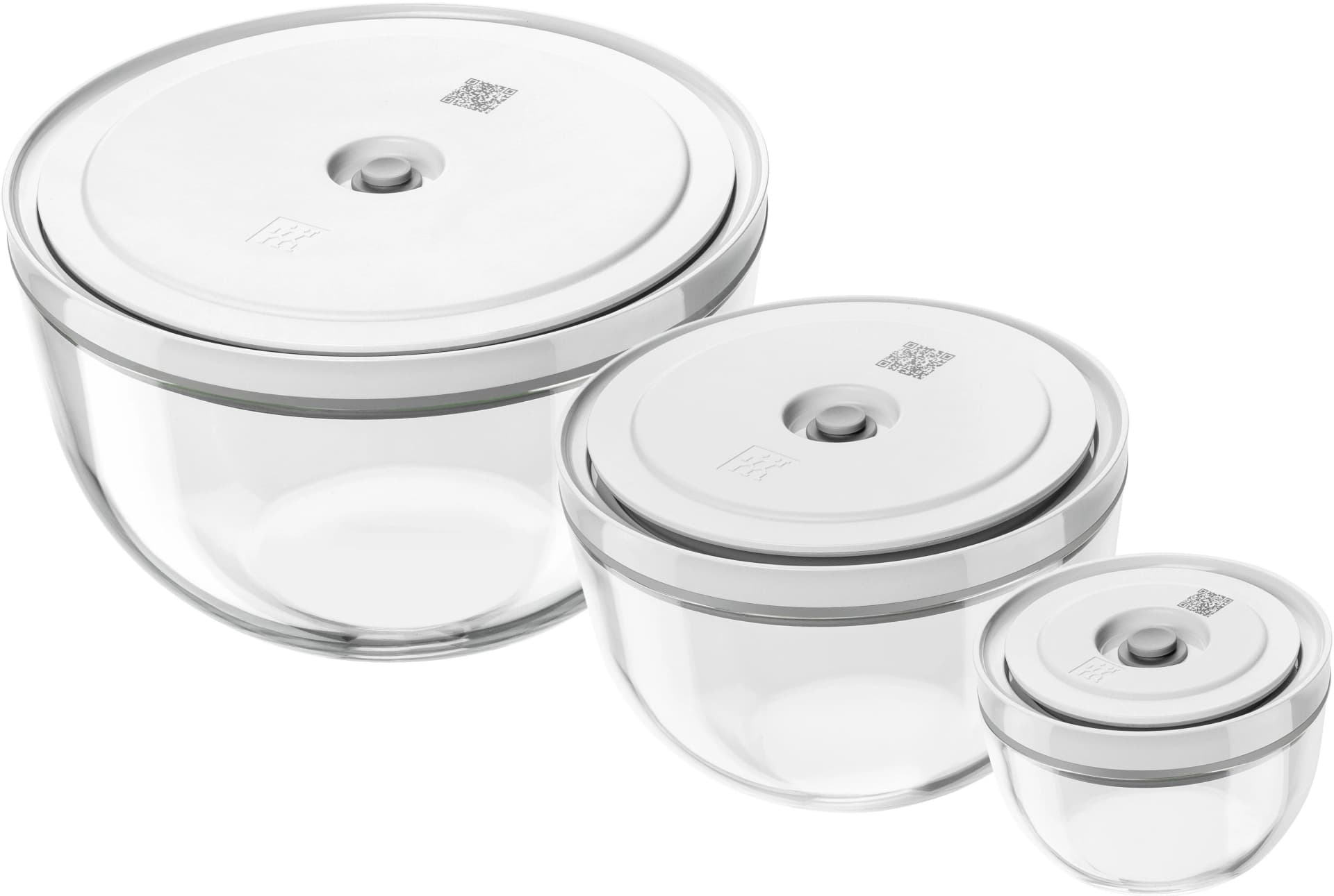 ZWILLING Fresh & Save Bowls Vakuum-Set Glas 6-tlg. Weiß/Transparent
