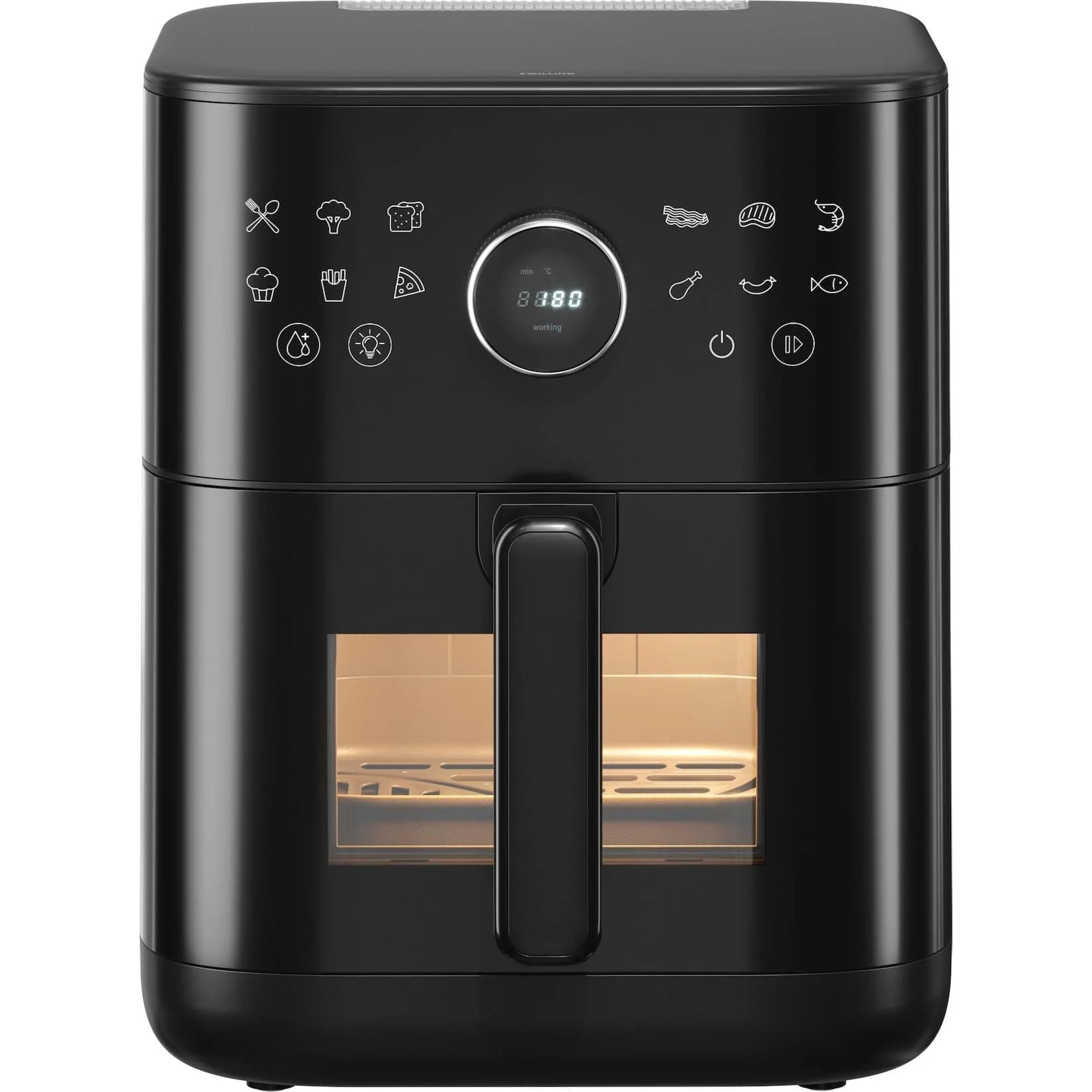ZWILLING Heißluftfritteuse 6 l Schwarz mit Sichtfenster