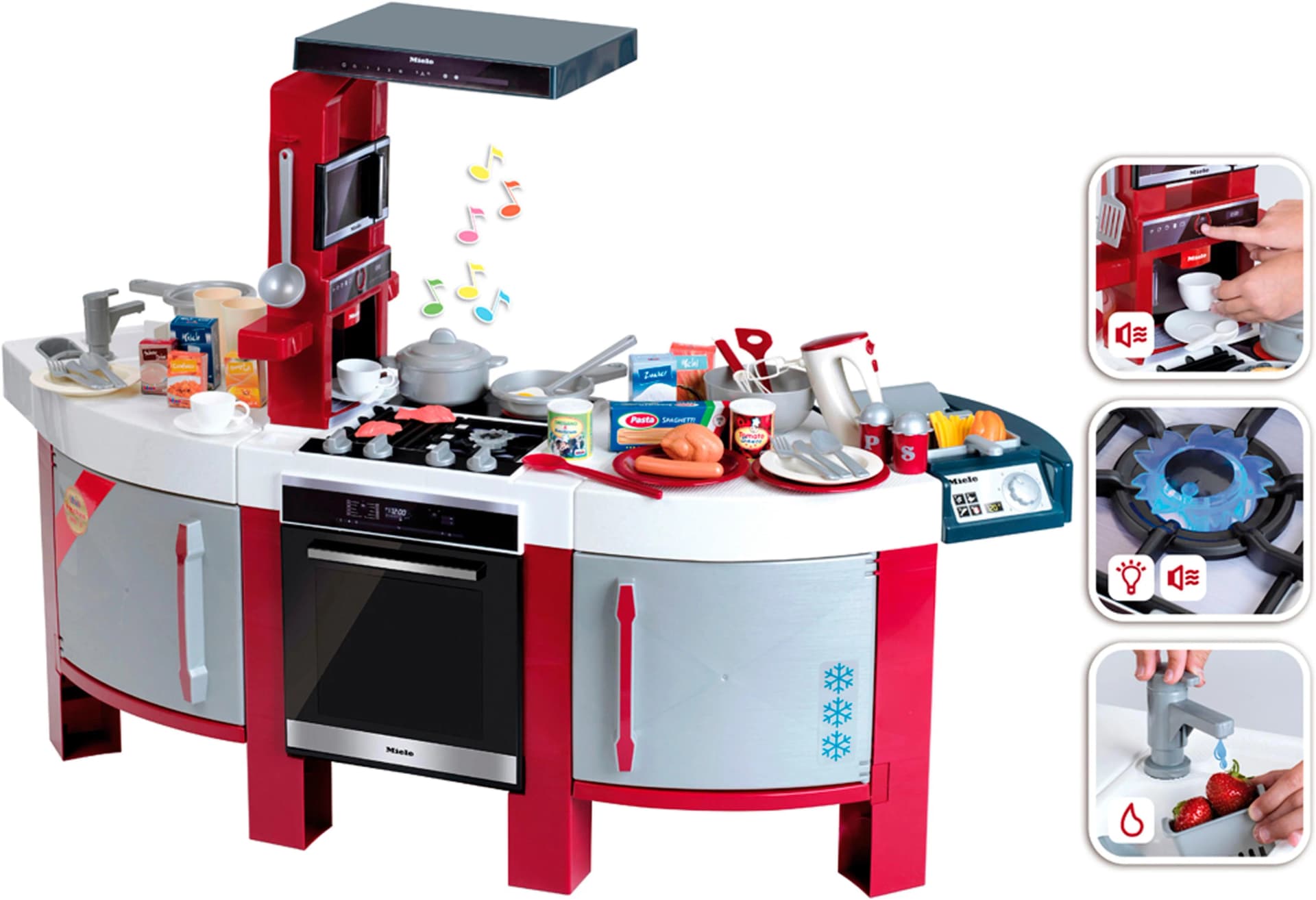 KLEIN MIELE Küche STAR Spielküche Grau/Rot mit Sound