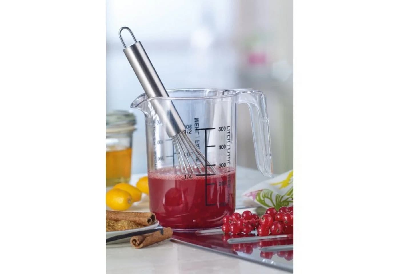 axentia Messbecher 500 ml Kunststoff Transparent mit Ausguss