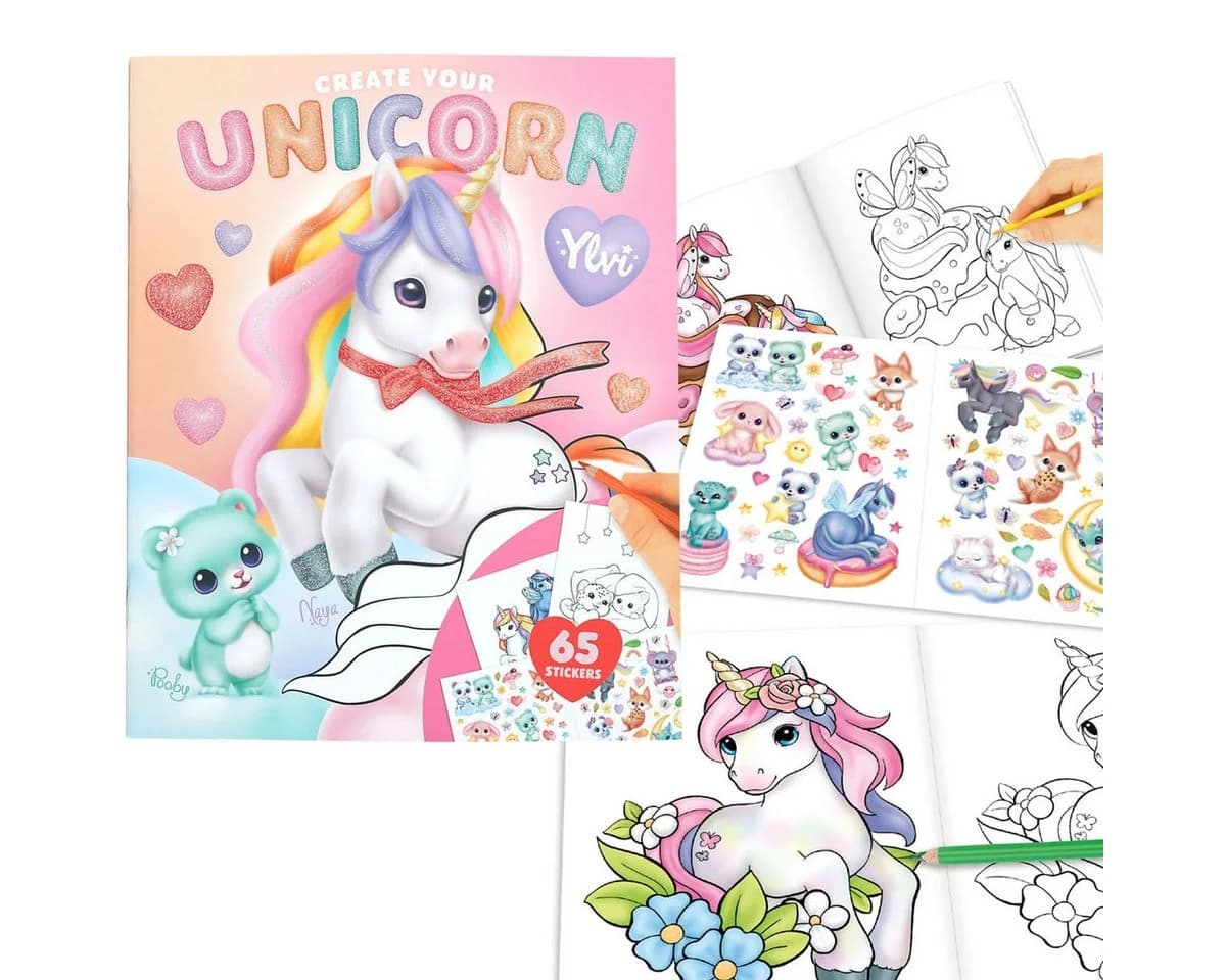 Depesche Ylvi Create your Unicorn Malbuch - 13 Ausmalbilder mit Sticker