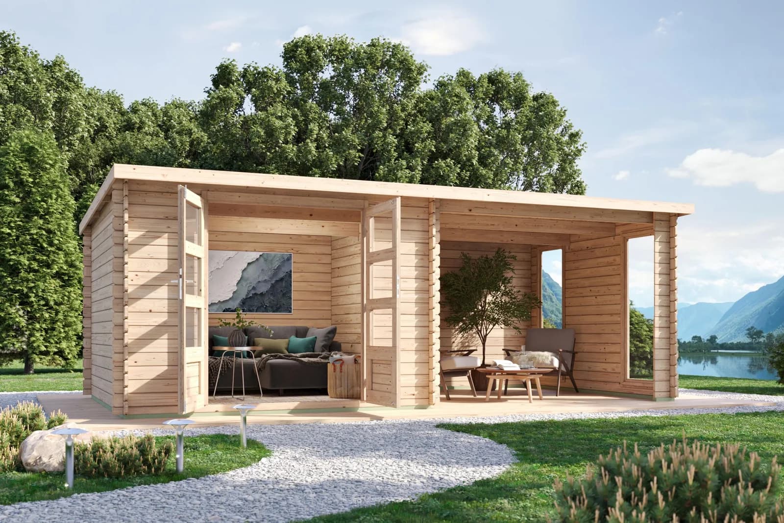 Gartenhaus KONIFERA Sirius Massivholz Fichte