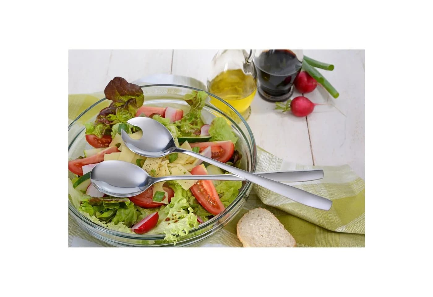 GRÄWE Salatbesteck 2-tlg. lang Serie Königstein Edelstahl Silber
