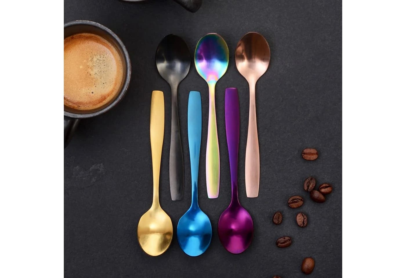 GRÄWE Espressolöffel 6er Set Farbenmix Edelstahl Serie Königstein