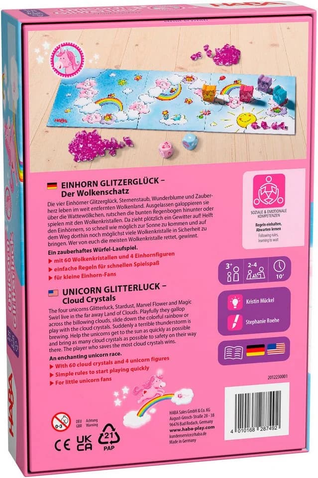 HABA Einhorn Glitzerglück Wolkenschatz Kinderspiel Bunt