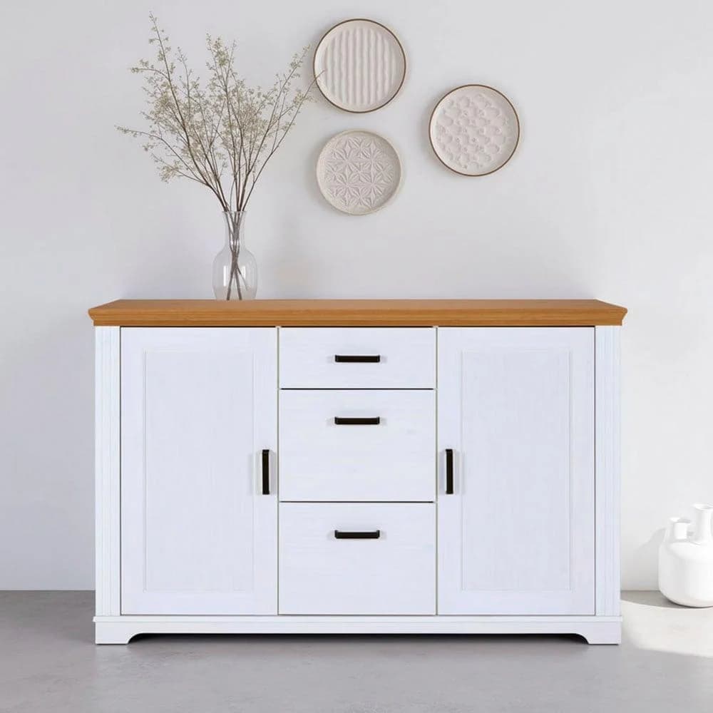 Sideboard INTER LINK "Maluno" Weiß Eiche Massivholz