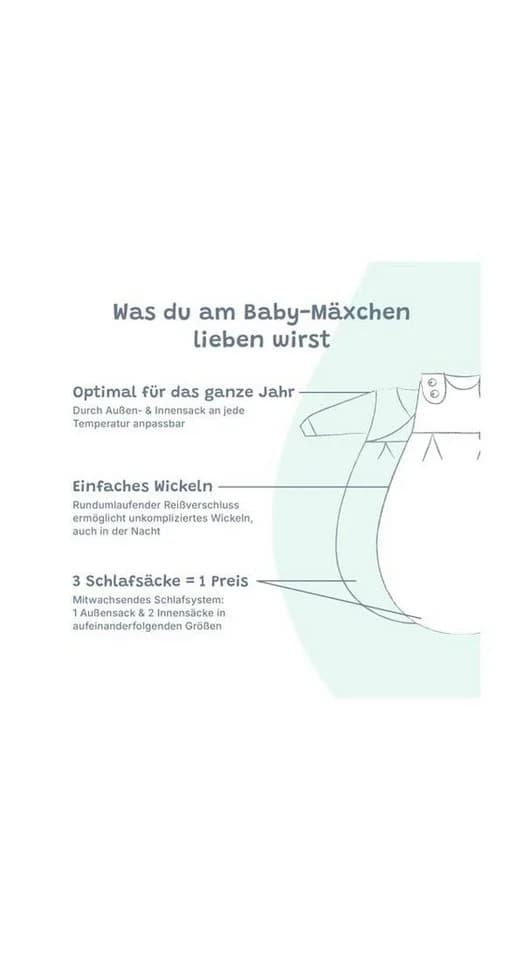 Alvi® Babyschlafsack Baby-Mäxchen 3-teilig Baumwolle Beige TOG 2.5