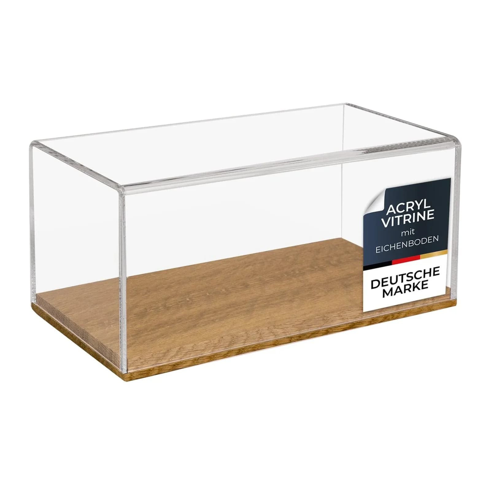 HMF Acryl Vitrine Modellautos Holzsockel Transparent