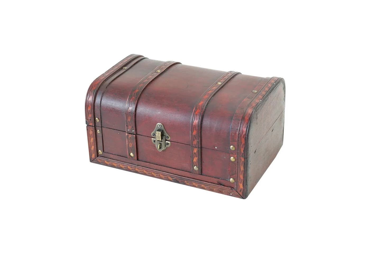 HMF Schatztruhe aus Holz mit Schloss Vintage Dekorativ