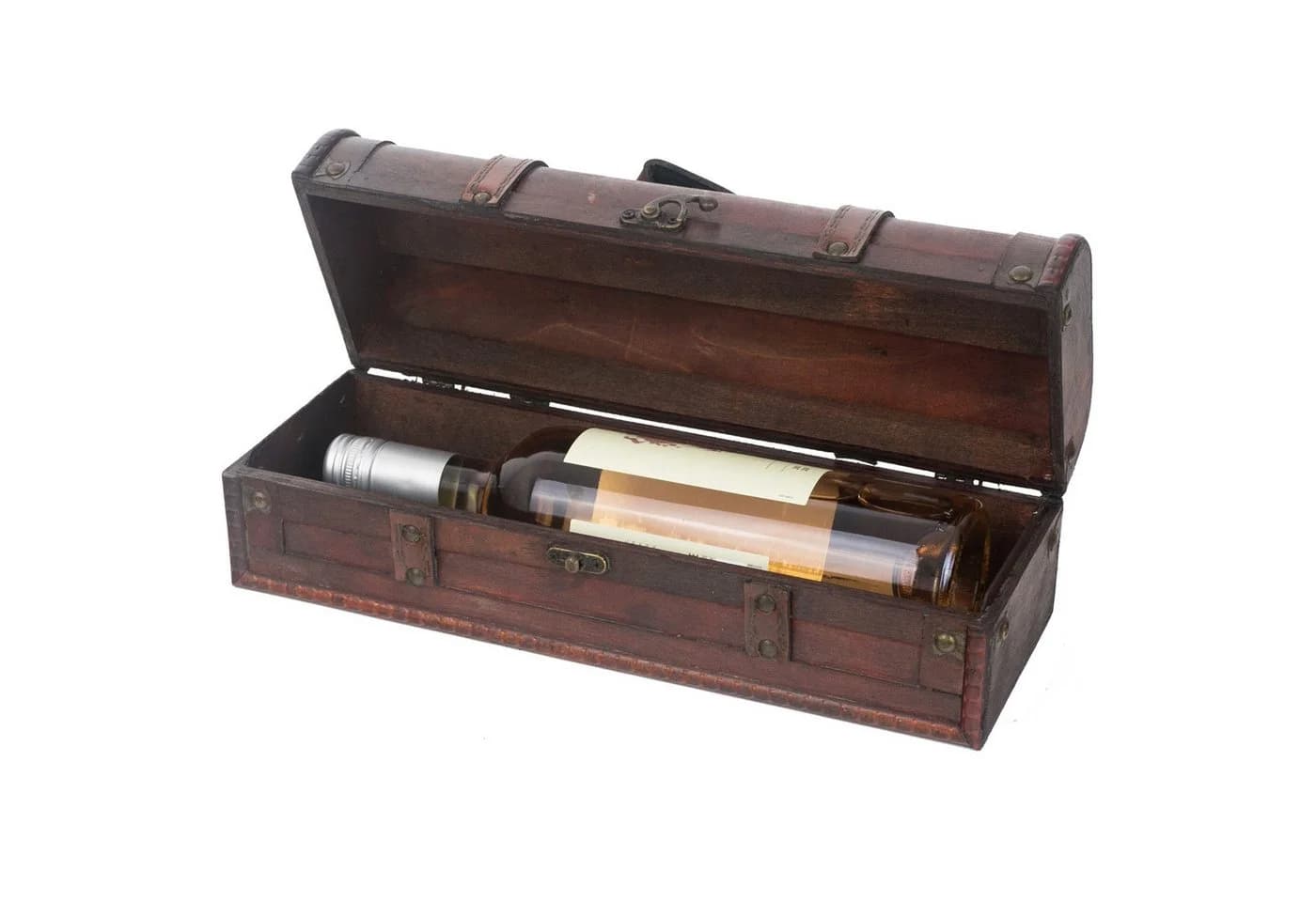 HMF Vintage Deko Geschenkbox Holz Querformat für 1 Weinflasche