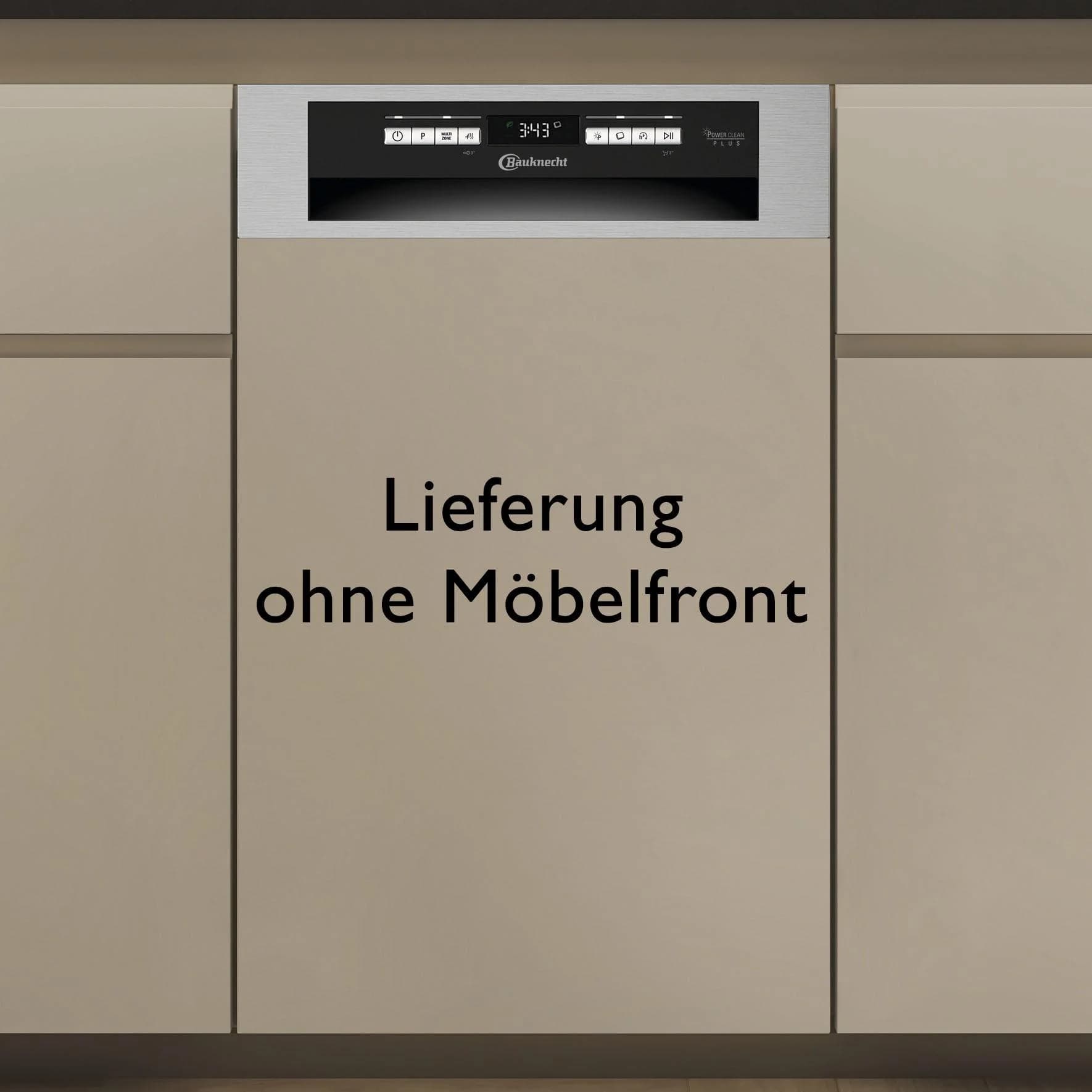 BAUKNECHT teilintegrierbarer Geschirrspüler Edelstahl Energieeffizienz A