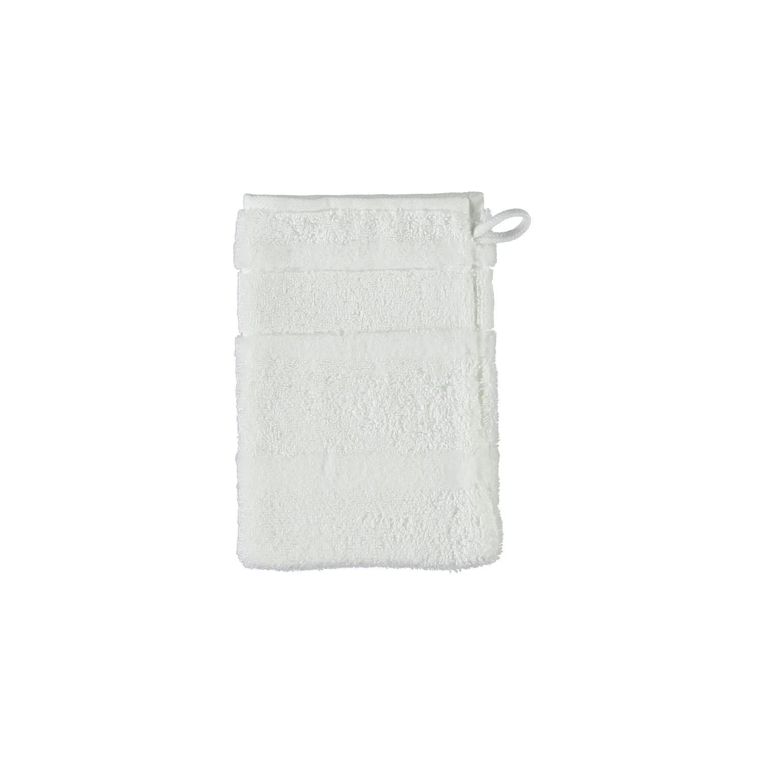 Cawö Waschhandschuh NOBLESSE² UNI Weiß 100% Baumwolle