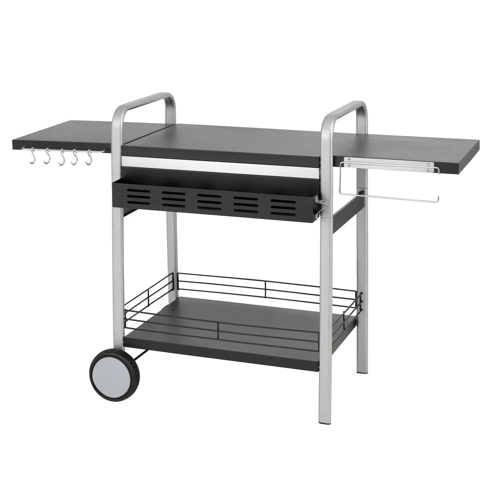 TEPRO Servierwagen Universall BBQ Table Schwarz/Silber Stahl