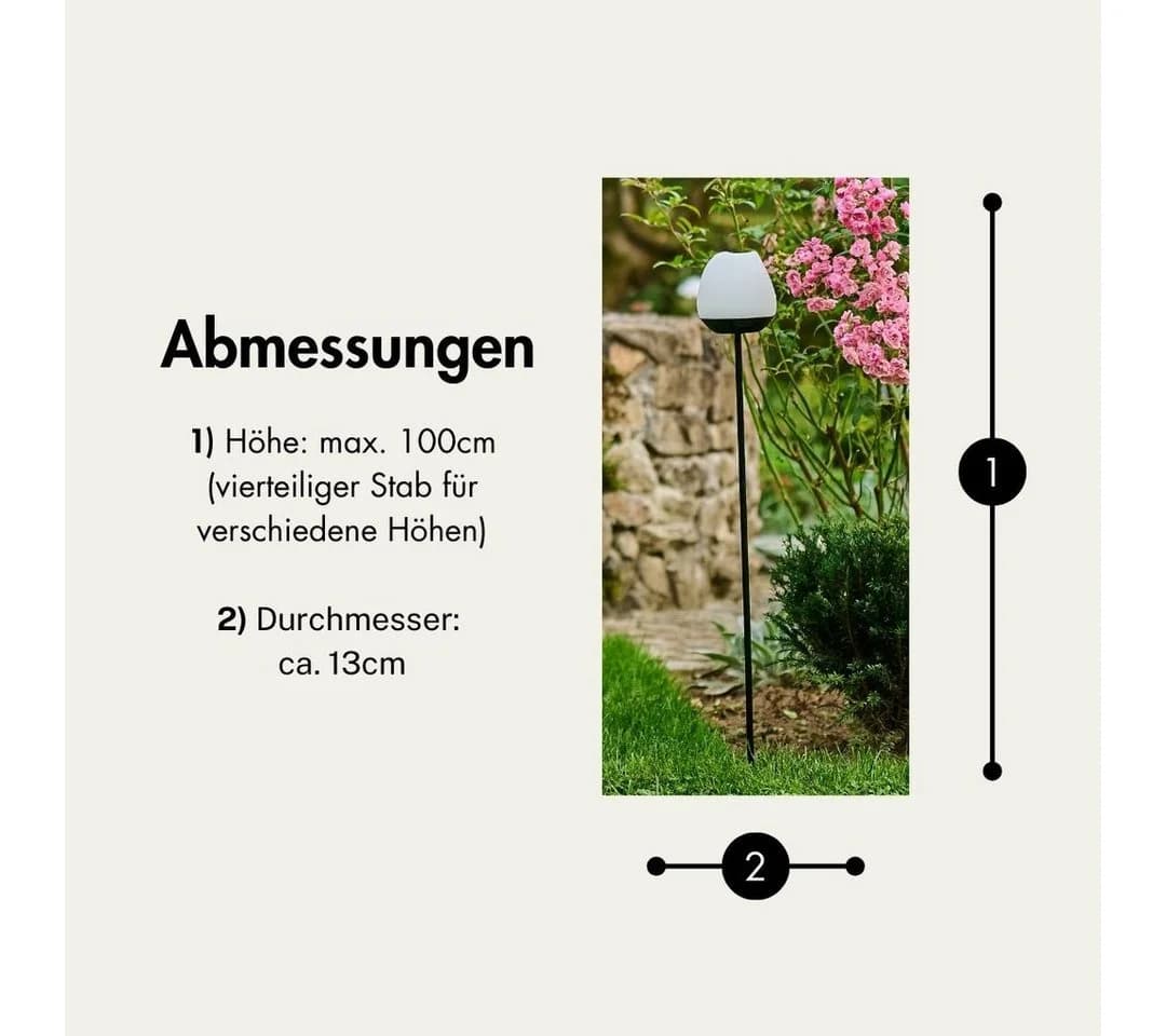 lumix Solar Flower Rosy LED Solarleuchte mit Farbwechsel