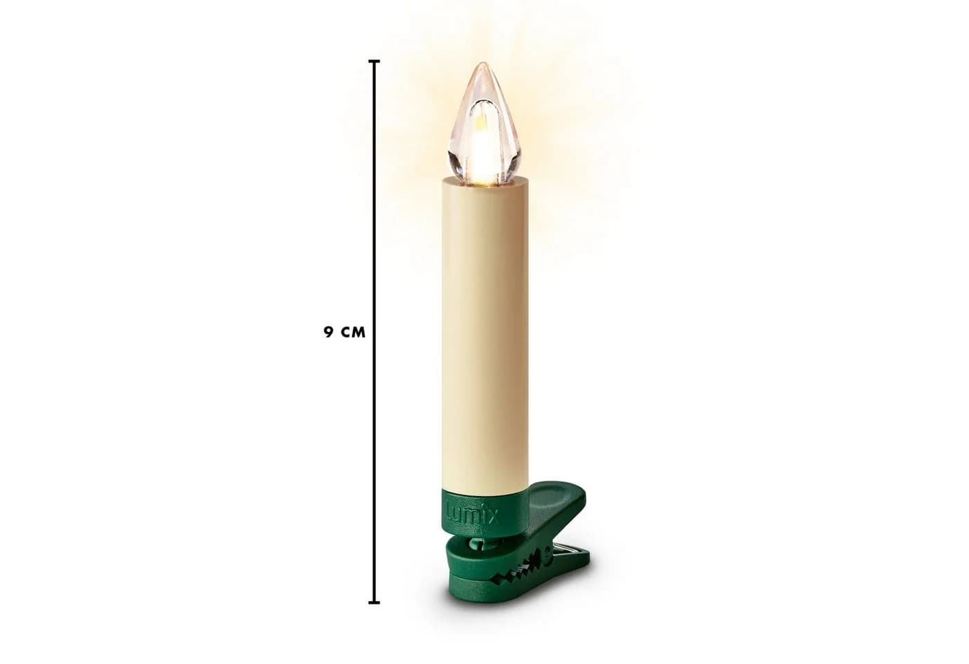 LUMIX LED-Christbaumkerzen SuperLight Flame Mini Basis Elfenbein