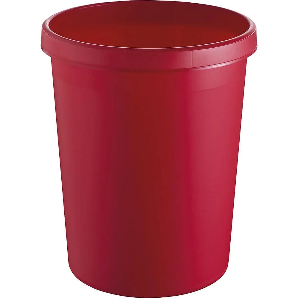 Papierkorb 45l Kunststoff Rot HELIT mit Griffrand
