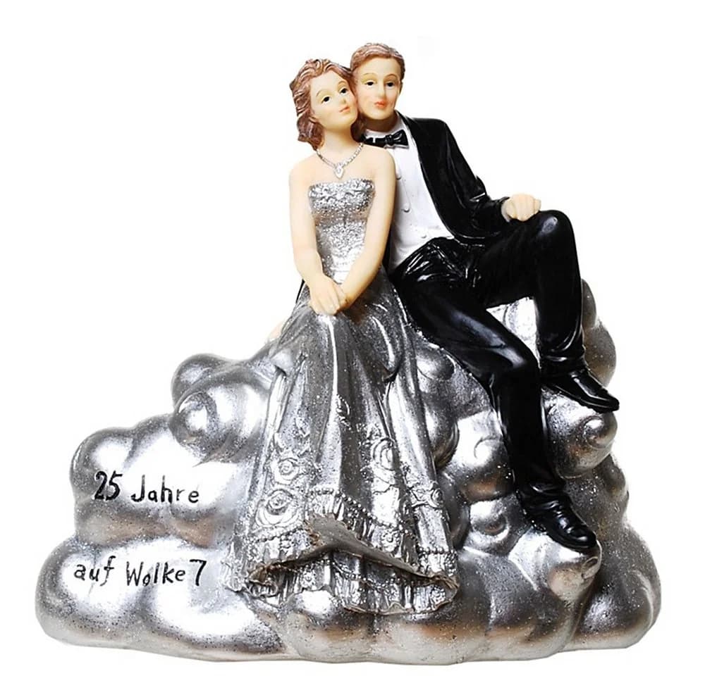 Udo Schmidt Bremen Spardose Silber-Hochzeitspaar auf Wolke 7