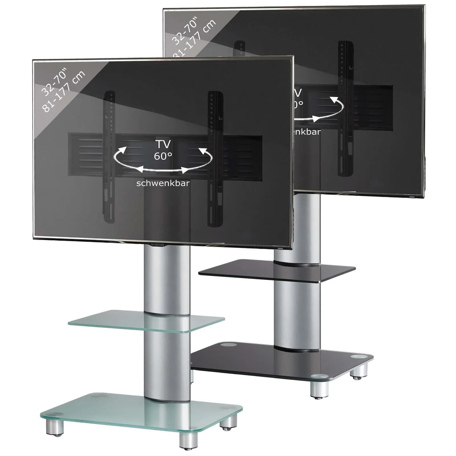 VCM TV Standfuß mit Zwischenboden 32-70 Zoll VESA max. 600x400