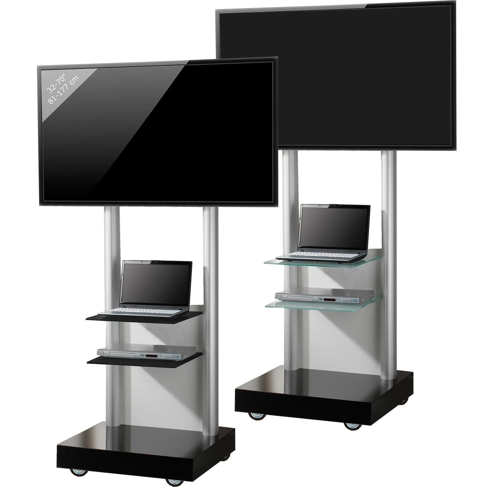 VCM TV Standfuß aufgebaut 32-70 Zoll bis 45 kg VESA max. 600x400 Fernsehwagen Ständer aus Aluminium